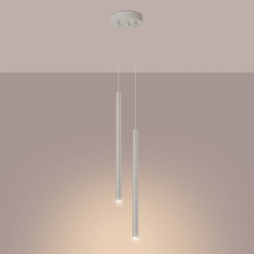 Lustra ar auklu PASTELO 2xG9/8W/230V krēmkrāsa
