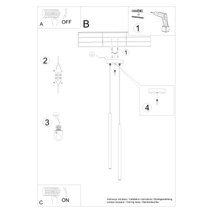 Lustra ar auklu PASTELO 2xG9/8W/230V krēmkrāsa