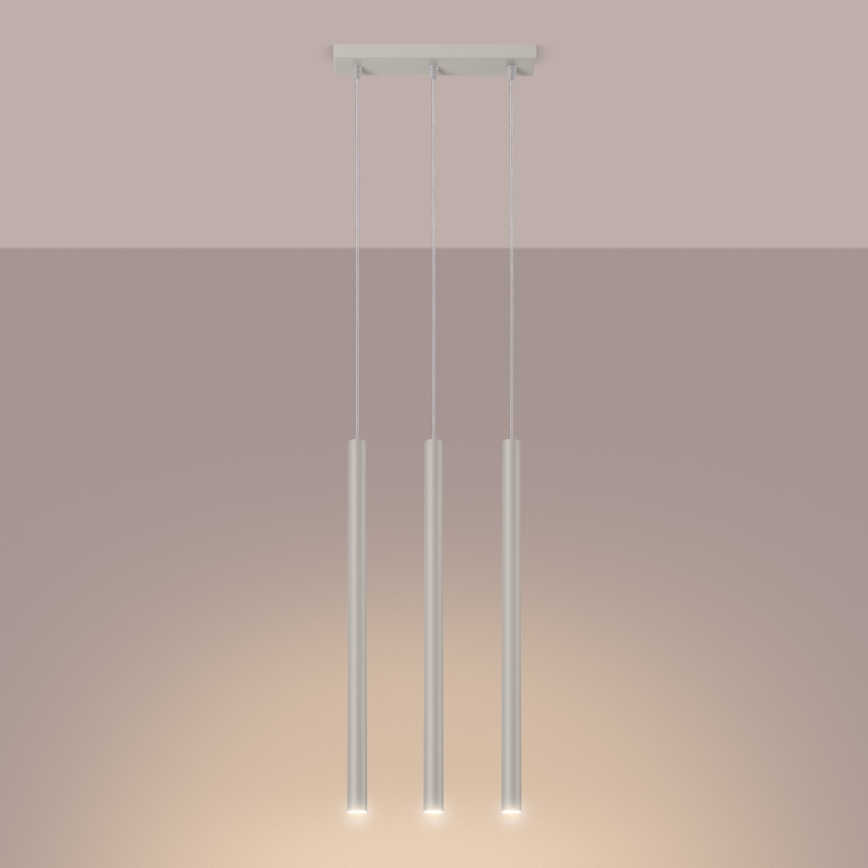 Lustra ar auklu PASTELO 3xG9/8W/230V krēmkrāsa