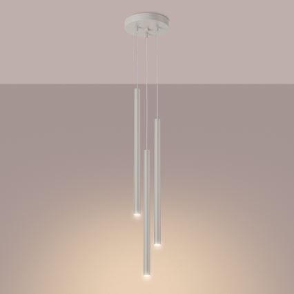 Lustra ar auklu PASTELO 3xG9/8W/230V krēmkrāsa