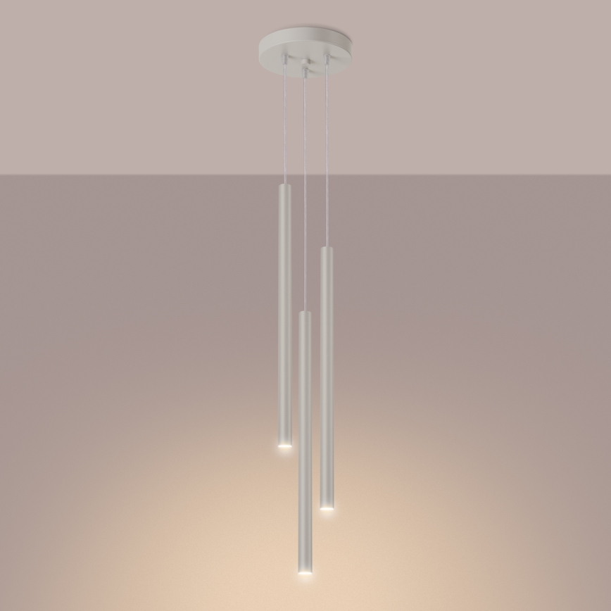 Lustra ar auklu PASTELO 3xG9/8W/230V krēmkrāsa
