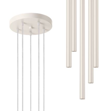 Lustra ar auklu PASTELO 5xG9/8W/230V krēmkrāsa