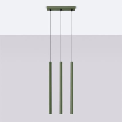 Lustra ar auklu PASTELO 3xG9/8W/230V zaļa