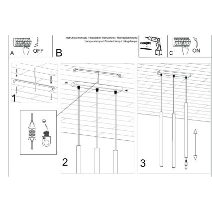 Lustra ar auklu PASTELO 3xG9/8W/230V zaļa