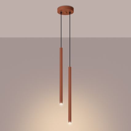 Lustra ar auklu PASTELO 2xG9/8W/230V sarkana