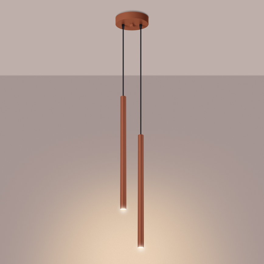 Lustra ar auklu PASTELO 2xG9/8W/230V sarkana