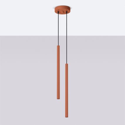 Lustra ar auklu PASTELO 2xG9/8W/230V sarkana