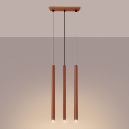 Lustra ar auklu PASTELO 3xG9/8W/230V sarkana