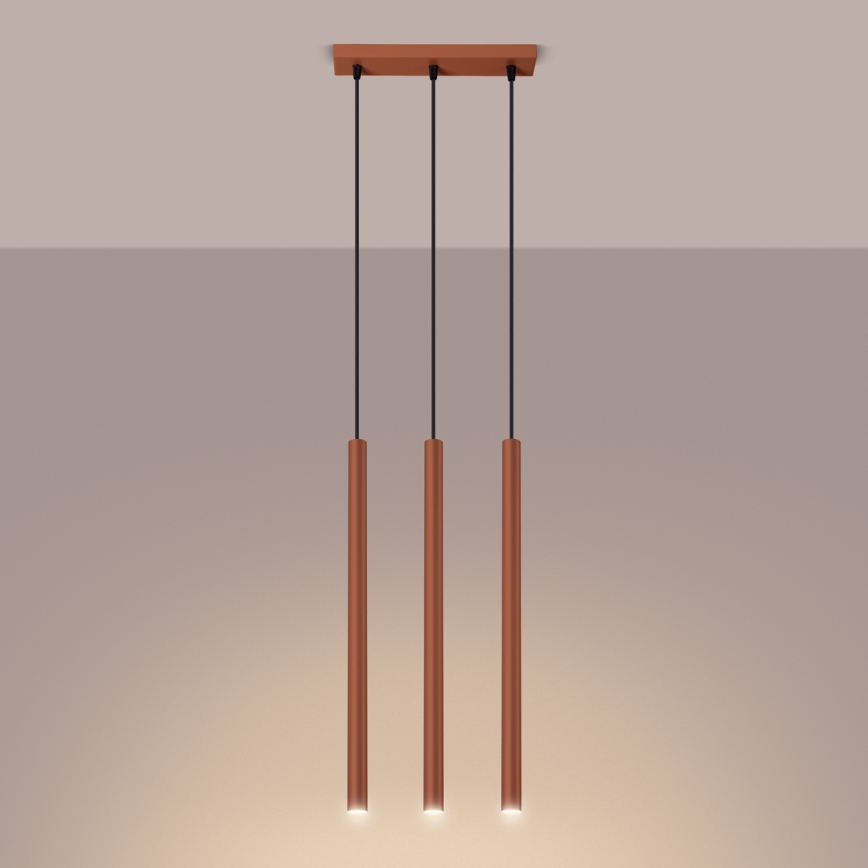 Lustra ar auklu PASTELO 3xG9/8W/230V sarkana