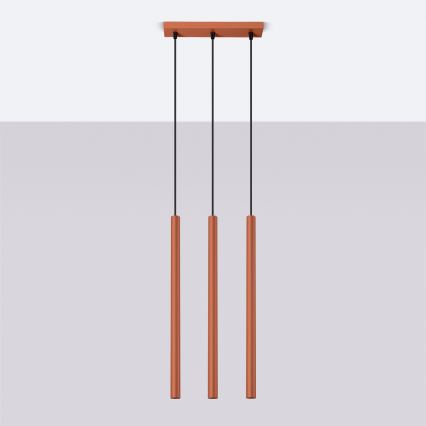 Lustra ar auklu PASTELO 3xG9/8W/230V sarkana