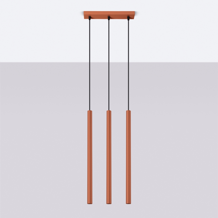 Lustra ar auklu PASTELO 3xG9/8W/230V sarkana