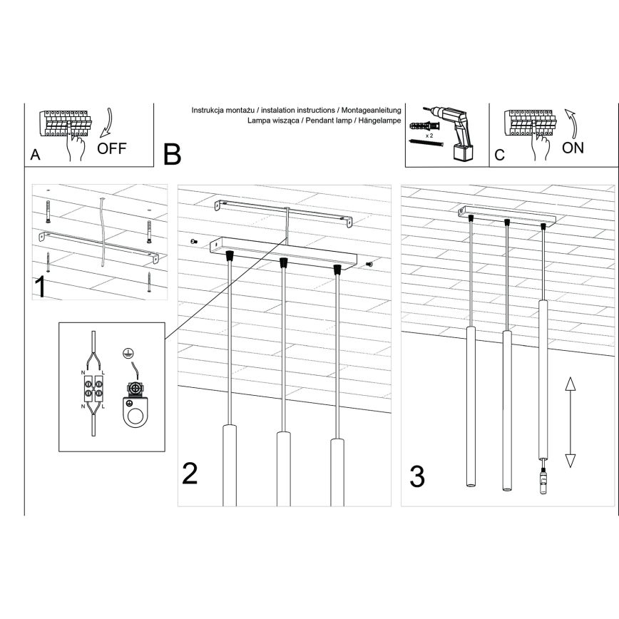 Lustra ar auklu PASTELO 3xG9/8W/230V sarkana