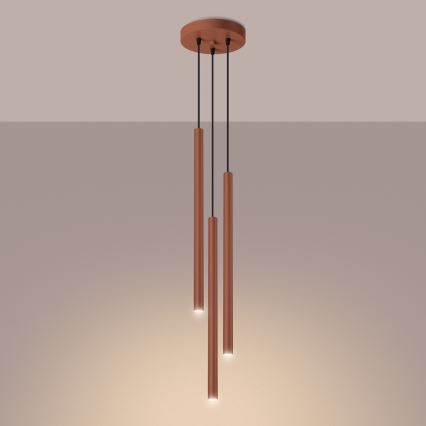 Lustra ar auklu PASTELO 3xG9/8W/230V sarkana