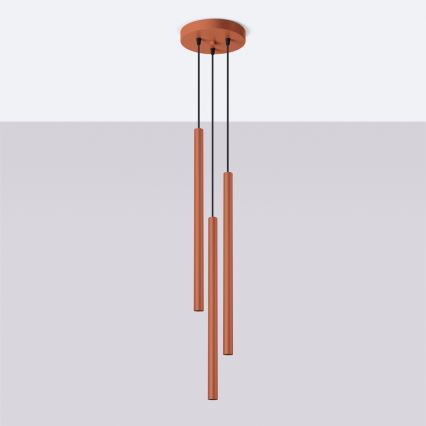 Lustra ar auklu PASTELO 3xG9/8W/230V sarkana