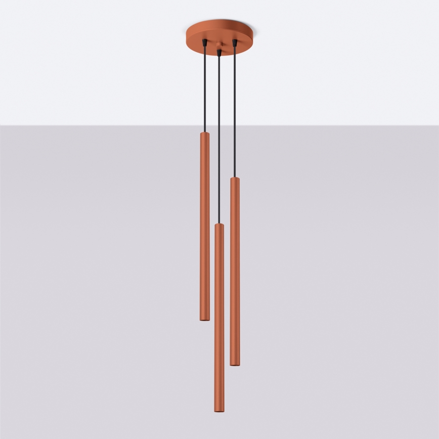 Lustra ar auklu PASTELO 3xG9/8W/230V sarkana