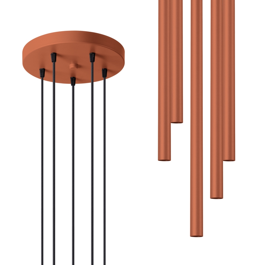 Lustra ar auklu PASTELO 5xG9/8W/230V sarkana