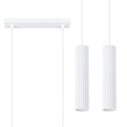 Lustra ar auklu KARBON 2xGU10/10W/230V balta