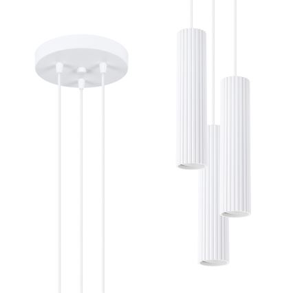 Lustra ar auklu KARBON 3xGU10/10W/230V balta