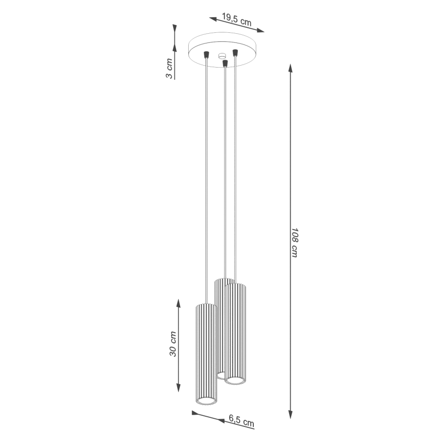 Lustra ar auklu KARBON 3xGU10/10W/230V balta