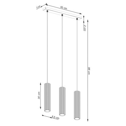 Lustra ar auklu KARBON 3xGU10/10W/230V zelta