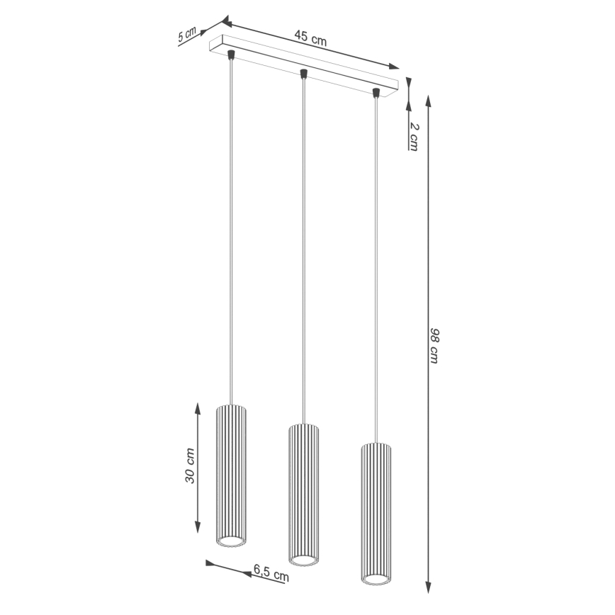 Lustra ar auklu KARBON 3xGU10/10W/230V zelta