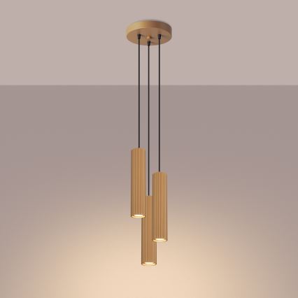 Lustra ar auklu KARBON 3xGU10/10W/230V zelta
