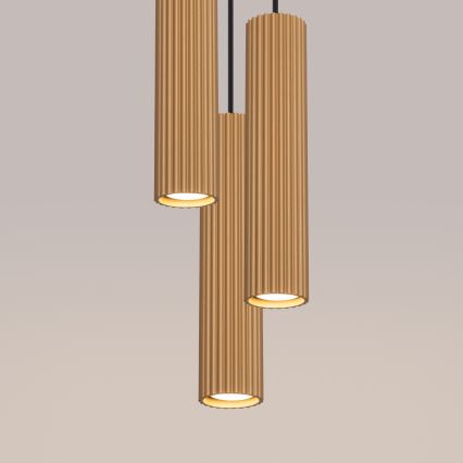 Lustra ar auklu KARBON 3xGU10/10W/230V zelta