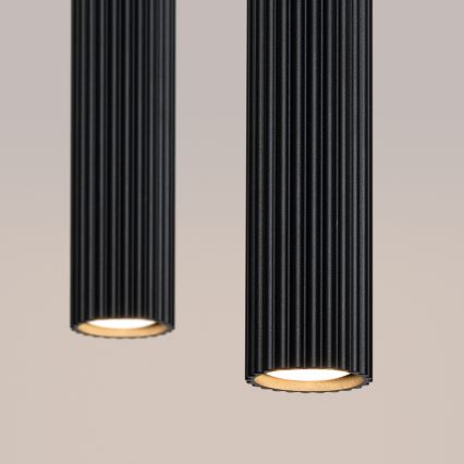 Lustra ar auklu KARBON 2xGU10/10W/230V melna
