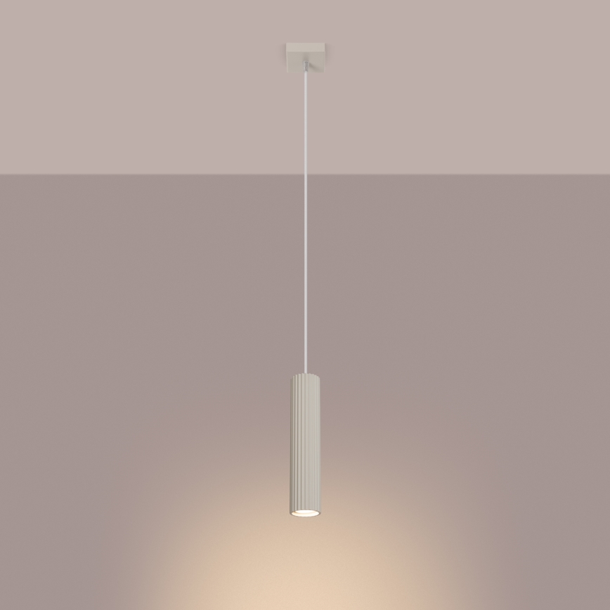 Lustra ar auklu KARBON 1xGU10/10W/230V krēmkrāsa