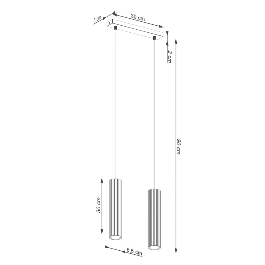 Lustra ar auklu KARBON 2xGU10/10W/230V krēmkrāsa