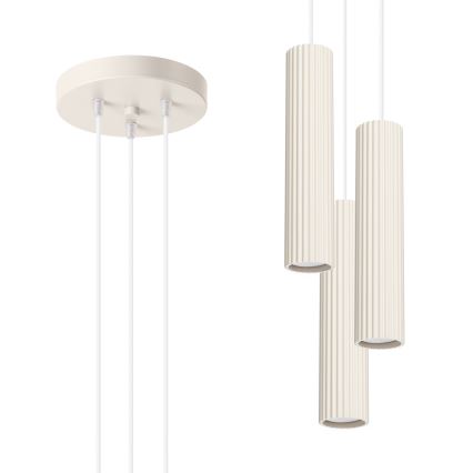 Lustra ar auklu KARBON 3xGU10/10W/230V krēmkrāsa
