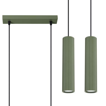 Lustra ar auklu KARBON 2xGU10/10W/230V zaļa