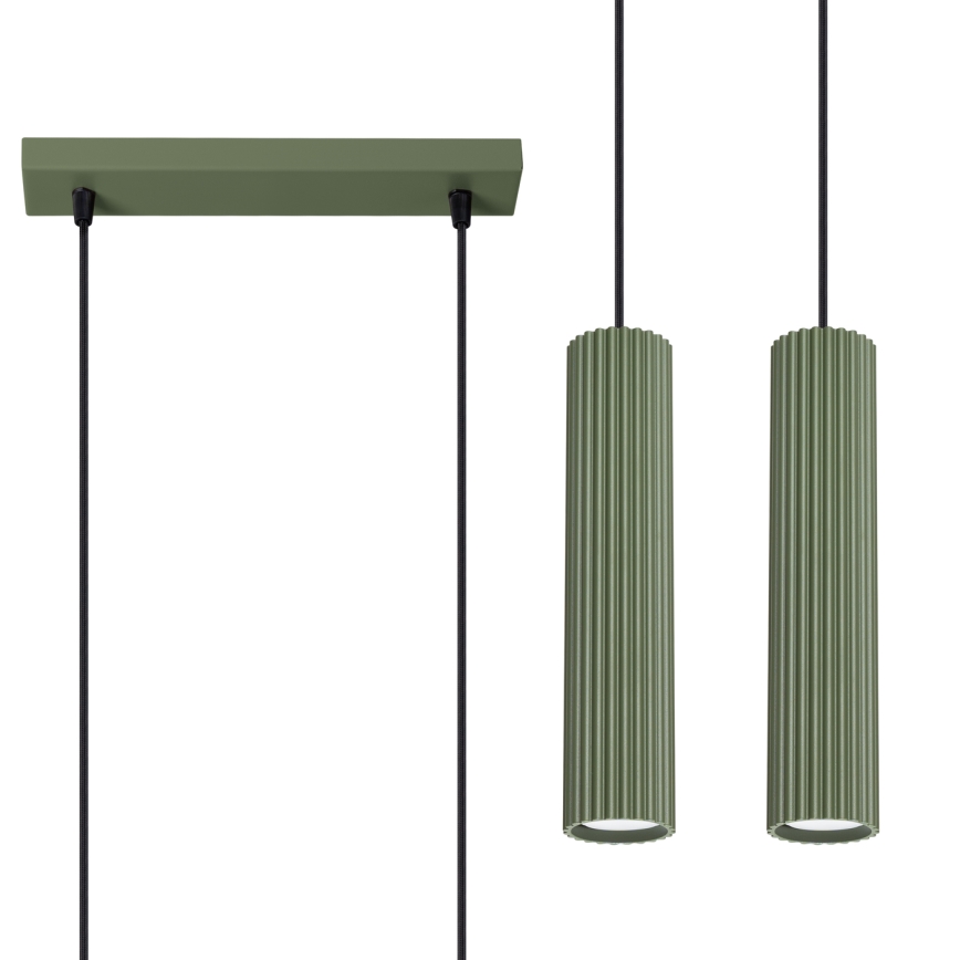Lustra ar auklu KARBON 2xGU10/10W/230V zaļa
