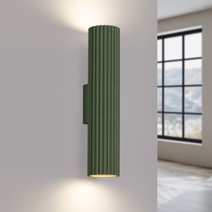 Sienas lampa KARBON 2xGU10/10W/230V zaļa