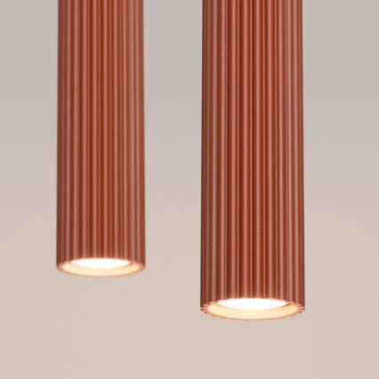 Lustra ar auklu KARBON 2xGU10/10W/230V sarkana