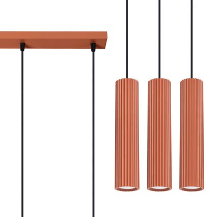 Lustra ar auklu KARBON 3xGU10/10W/230V sarkana