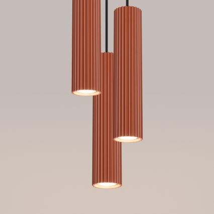 Lustra ar auklu KARBON 3xGU10/10W/230V sarkana