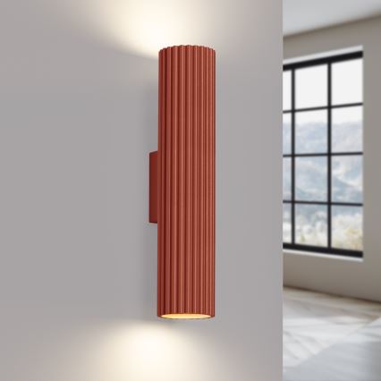 Sienas lampa KARBON 2xGU10/10W/230V sarkana