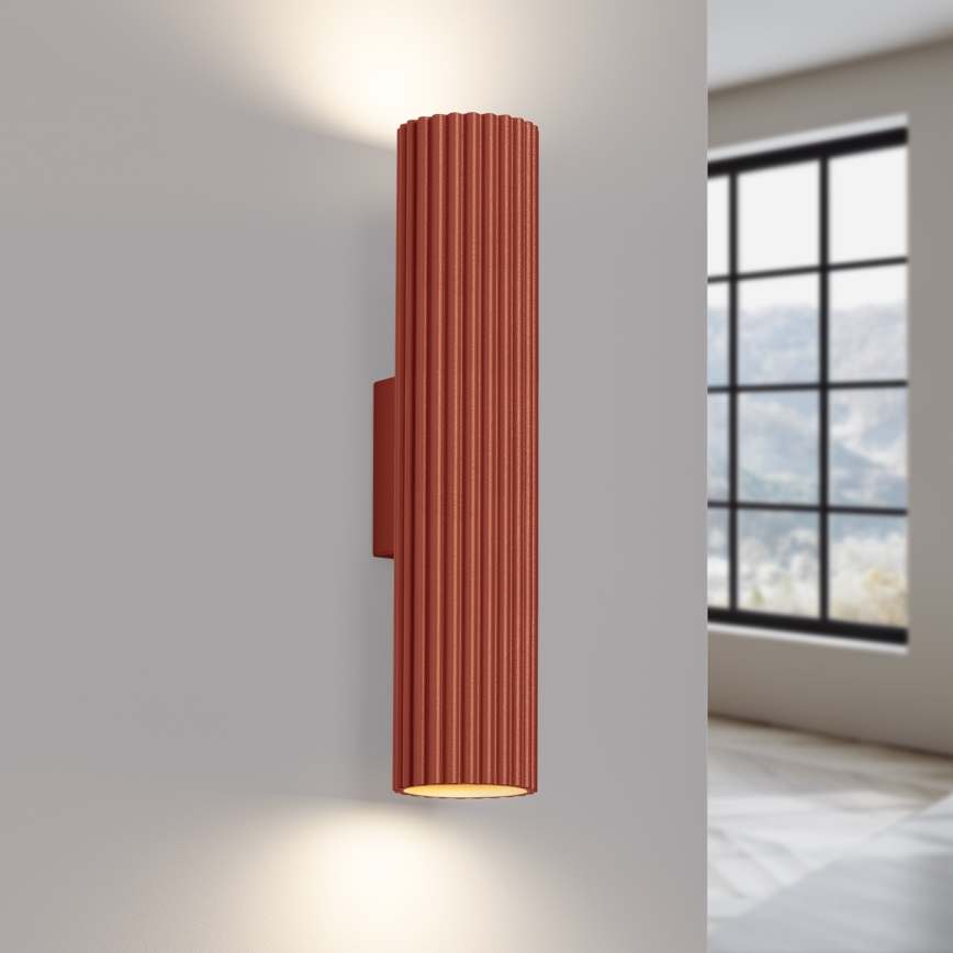Sienas lampa KARBON 2xGU10/10W/230V sarkana