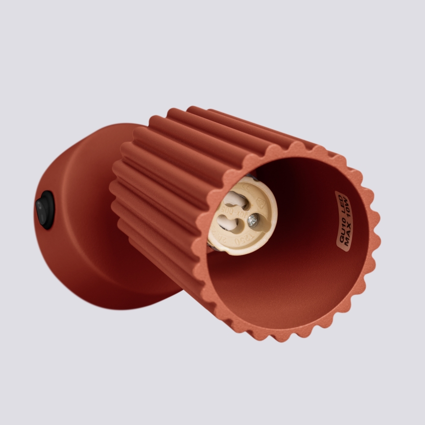 Sienas starmetis KARBON 1xGU10/10W/230V sarkana