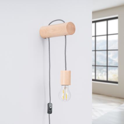 Sienas lampa NIMBI 1xE27/15W/230V dižskābardis