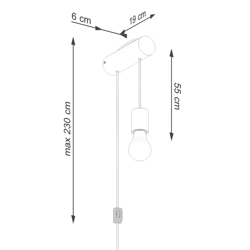 Sienas lampa NIMBI 1xE27/15W/230V dižskābardis