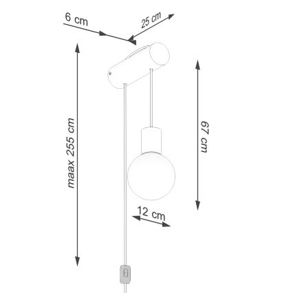 Sienas lampa NIBMI 1xG9/8W/230V dižskābardis