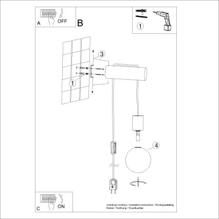 Sienas lampa NIBMI 1xG9/8W/230V dižskābardis