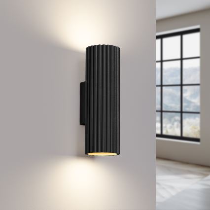 Sienas lampa KARBON 2xGU10/10W/230V melna