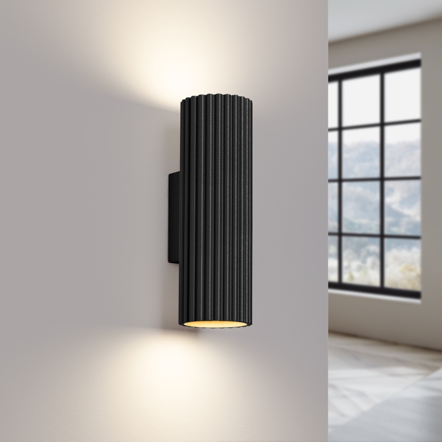 Sienas lampa KARBON 2xGU10/10W/230V melna