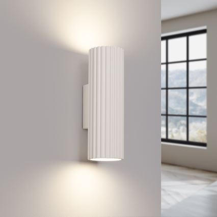 Sienas lampa KARBON 2xGU10/10W/230V krēmkrāsa