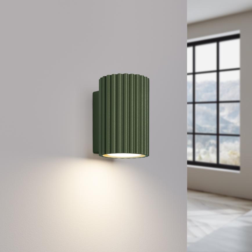 Sienas lampa KARBON 1xGU10/10W/230V zaļa