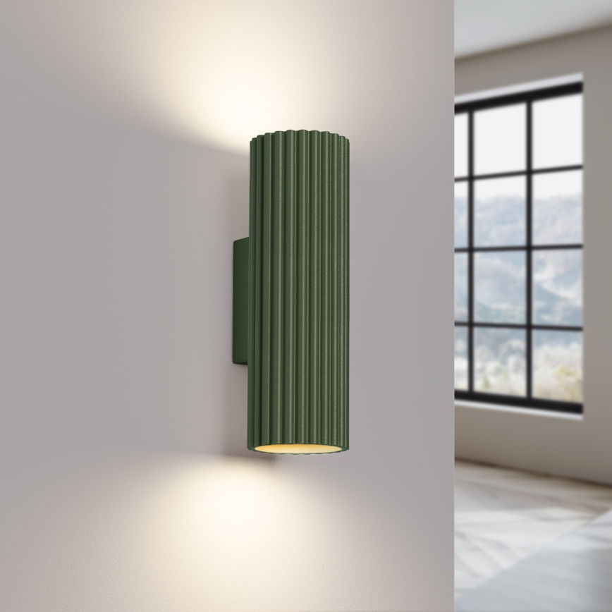 Sienas lampa KARBON 2xGU10/10W/230V zaļa