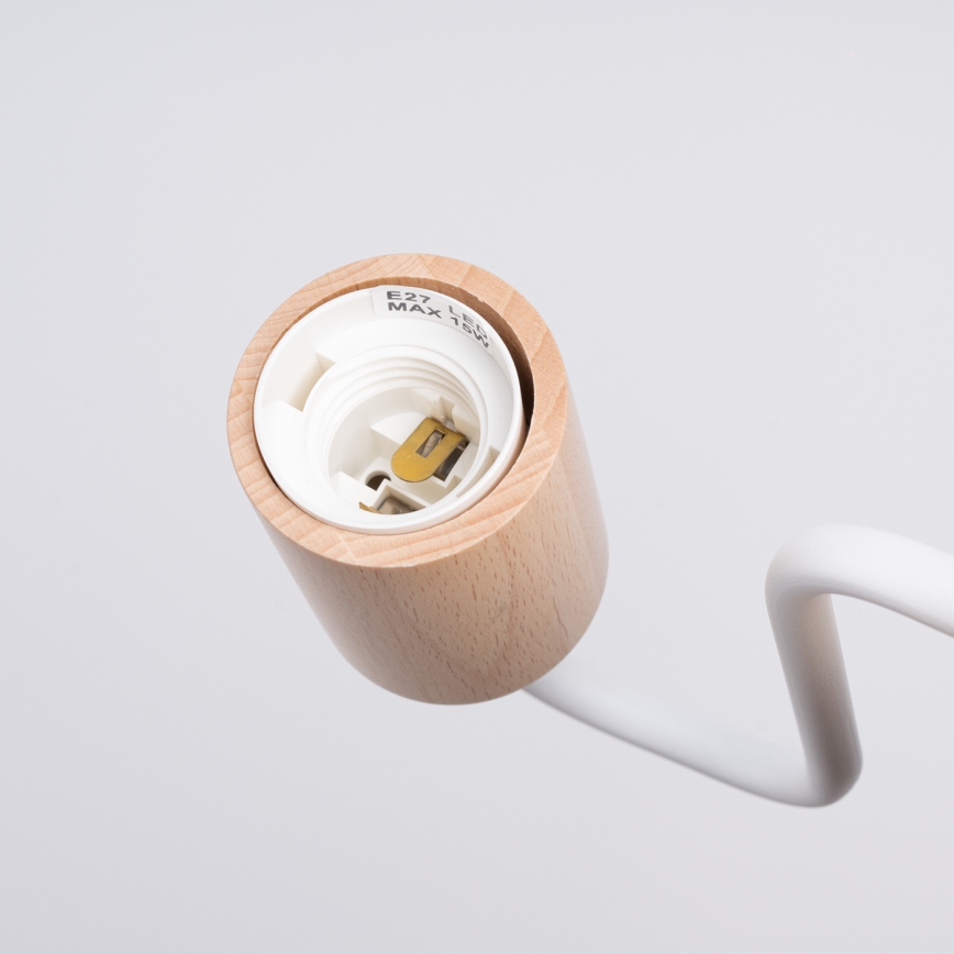 Sienas lampa TIMBO 1xE27/15W/230V balta/bēša/dižskābardis